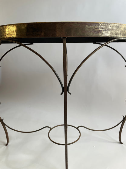 Vintage Faux Onyx Console Table