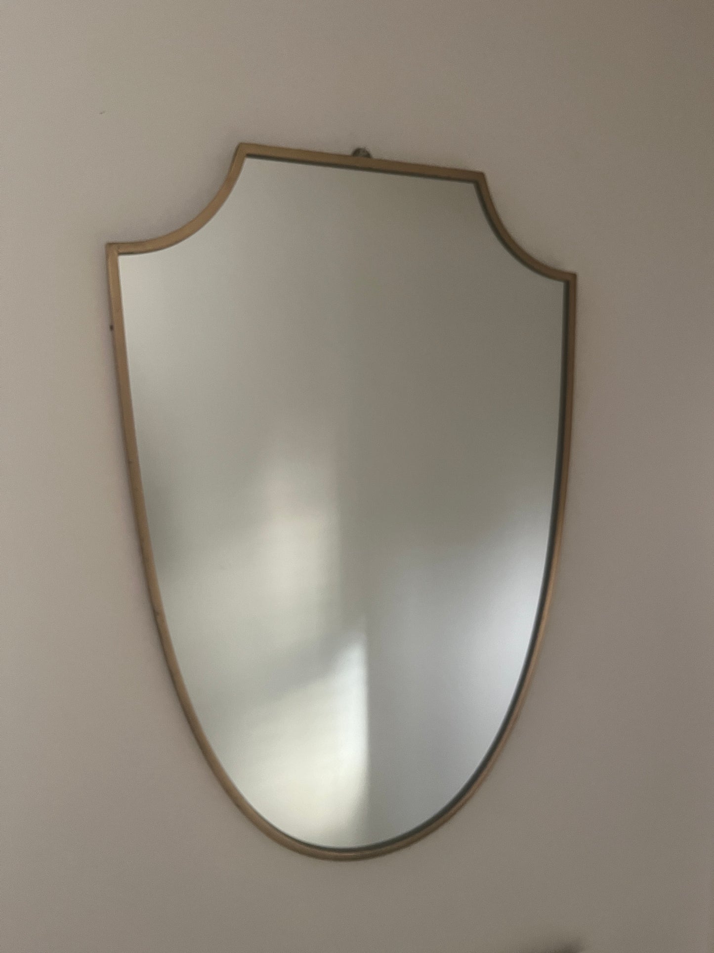 Mid-Century Italian Brass Shield Mirror