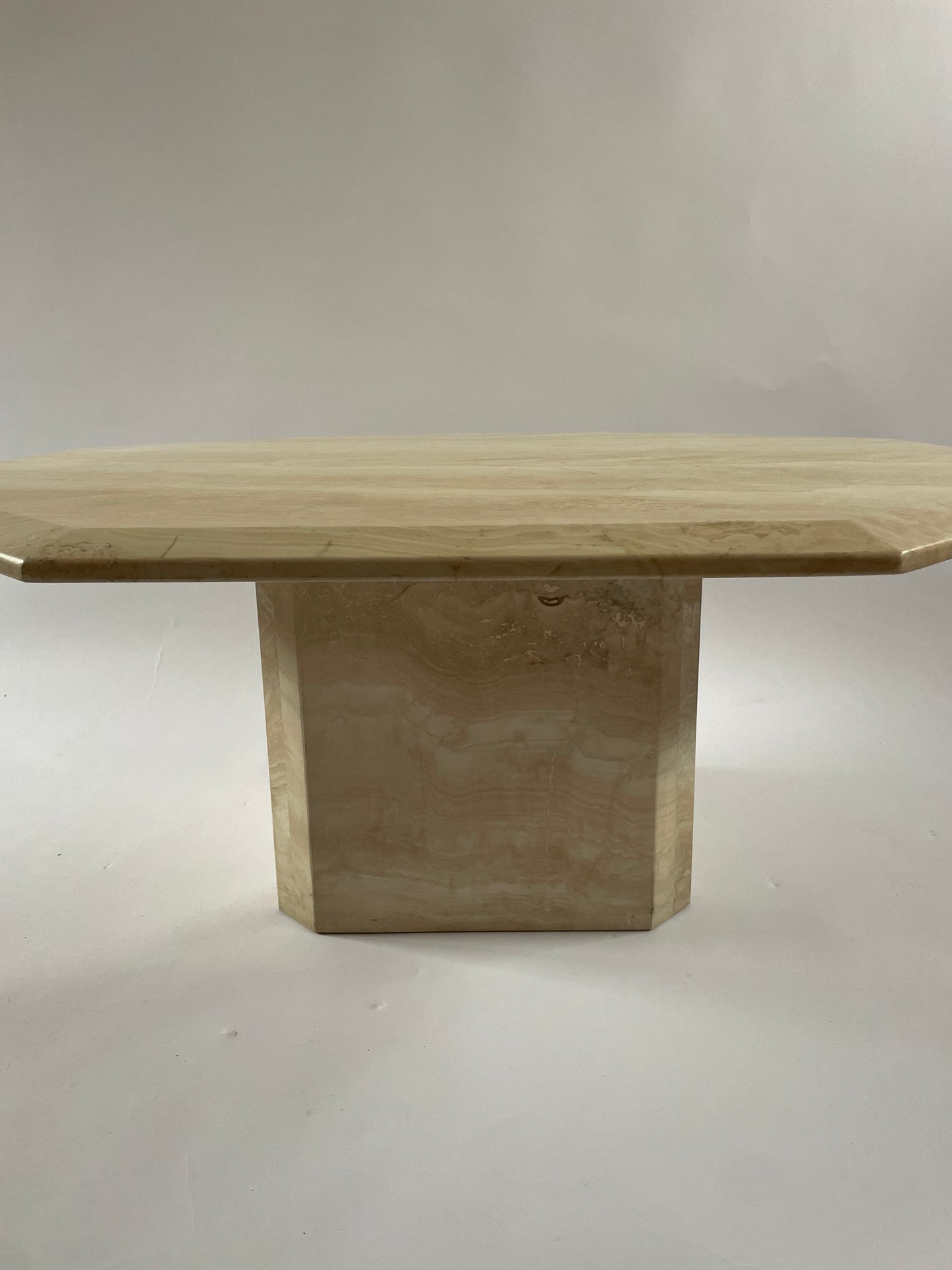 French Hexagonal Travertine Coffee table.