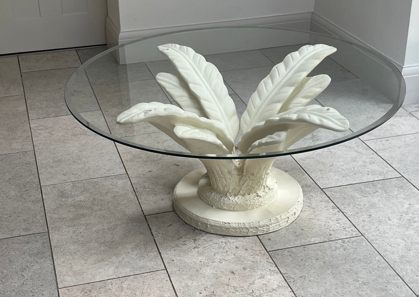 Vintage Plaster Palm 'Serge Roche' Coffee Table