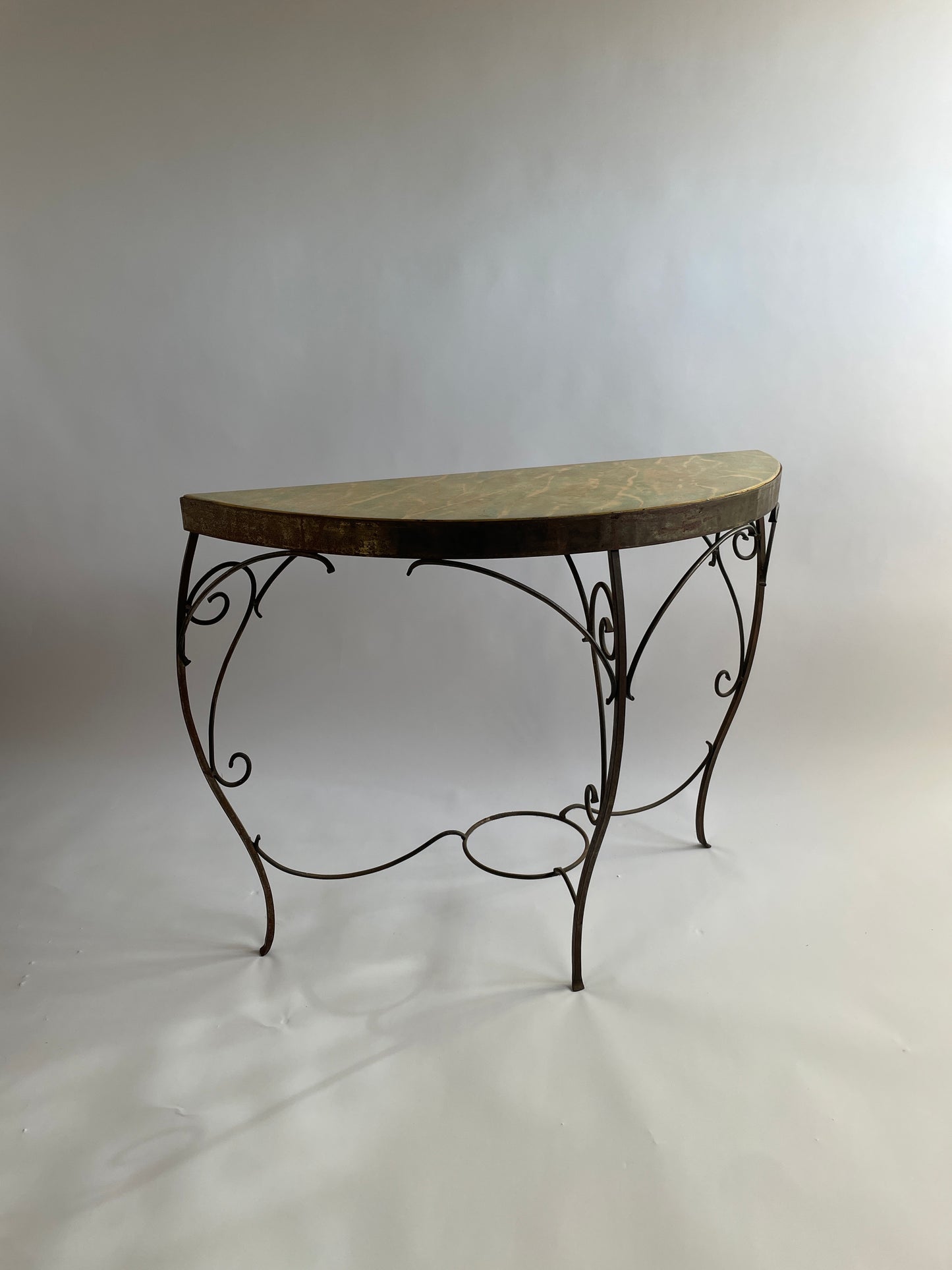 Vintage Faux Onyx Console Table