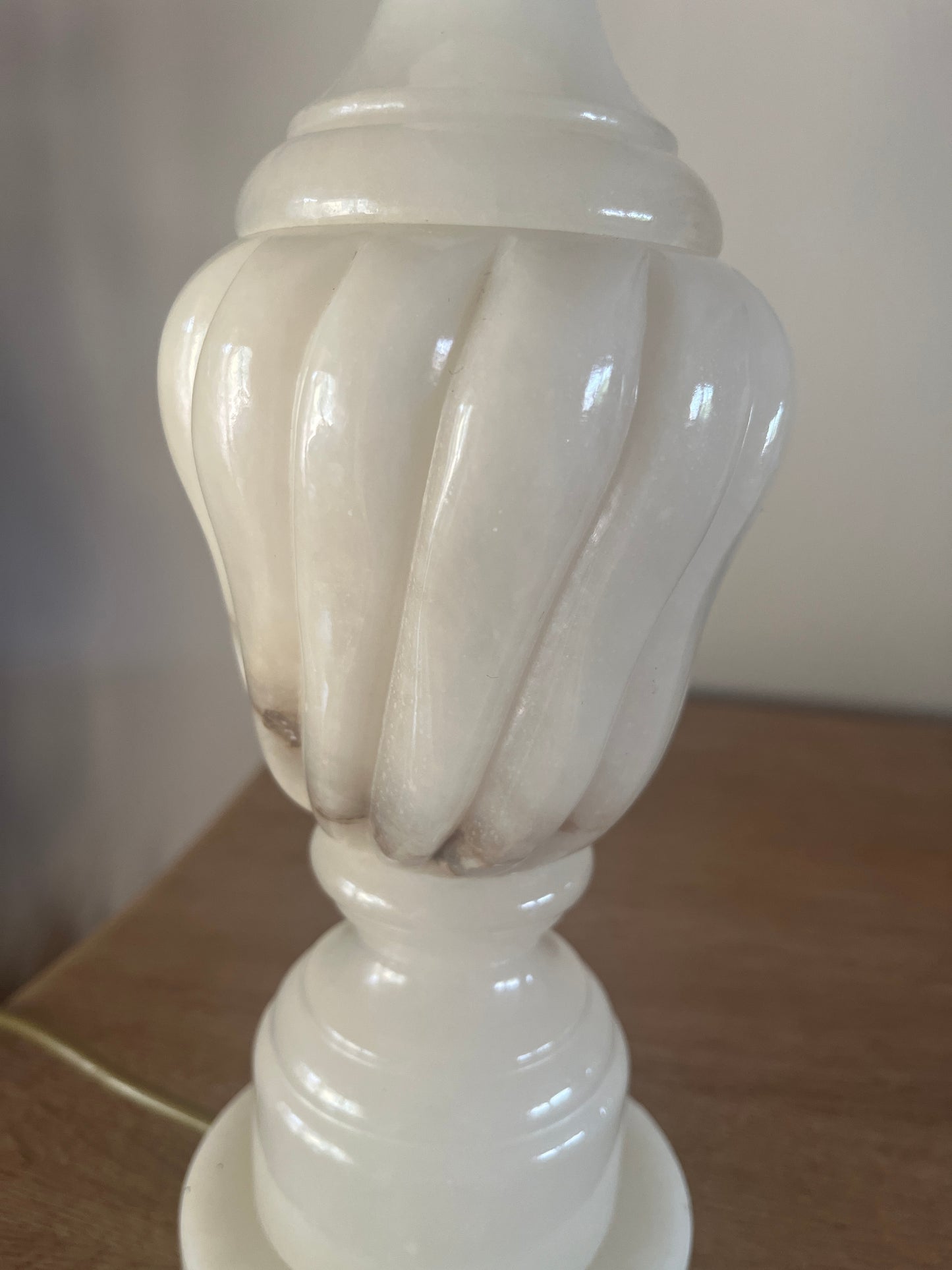 Pair of Vintage Alabaster Lamps