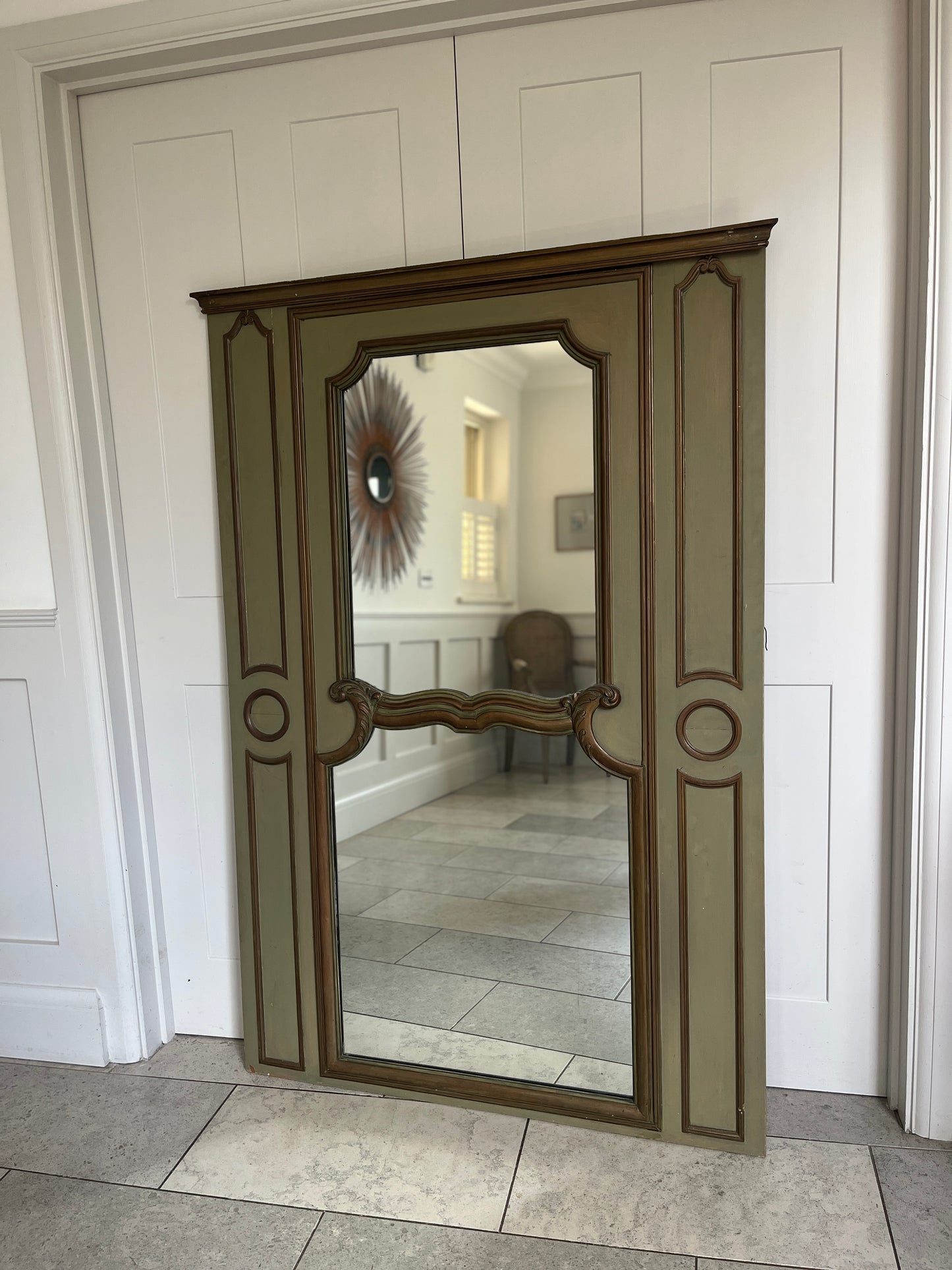 Large Antique French Trumeau Mirror