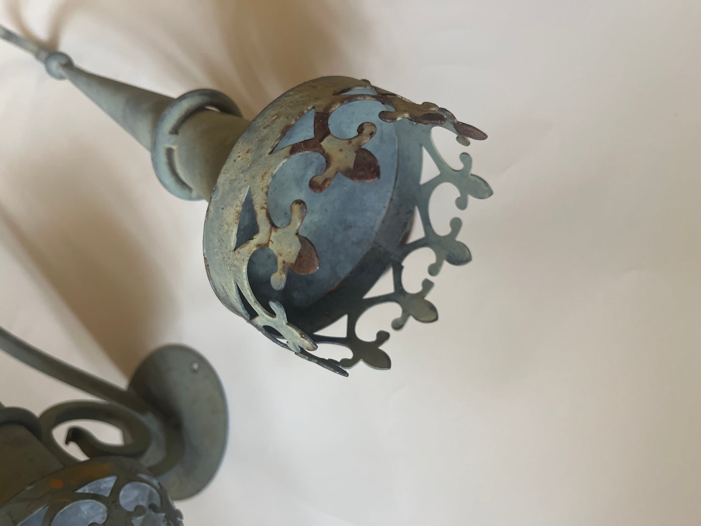 Pair of French Verdigris Candle Wall Sconces