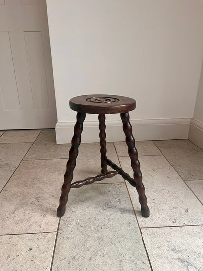 Vintage French Bobbing Stool