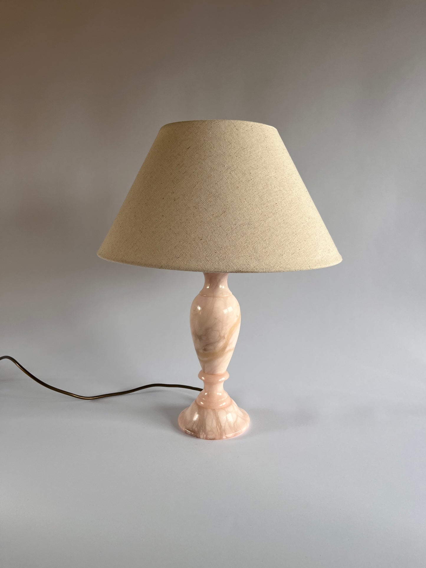 Vintage Pink Marble Table Lamp