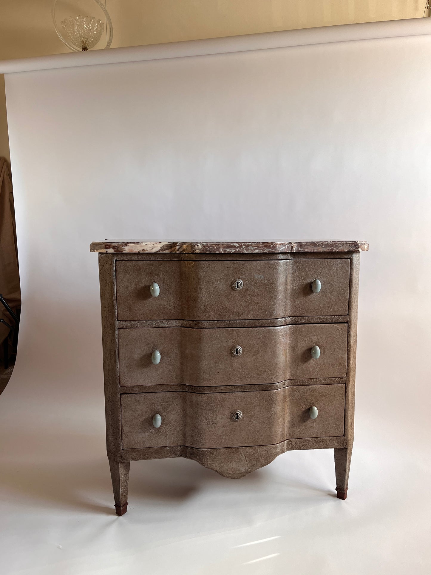 19th Century French Marble Topped Chest