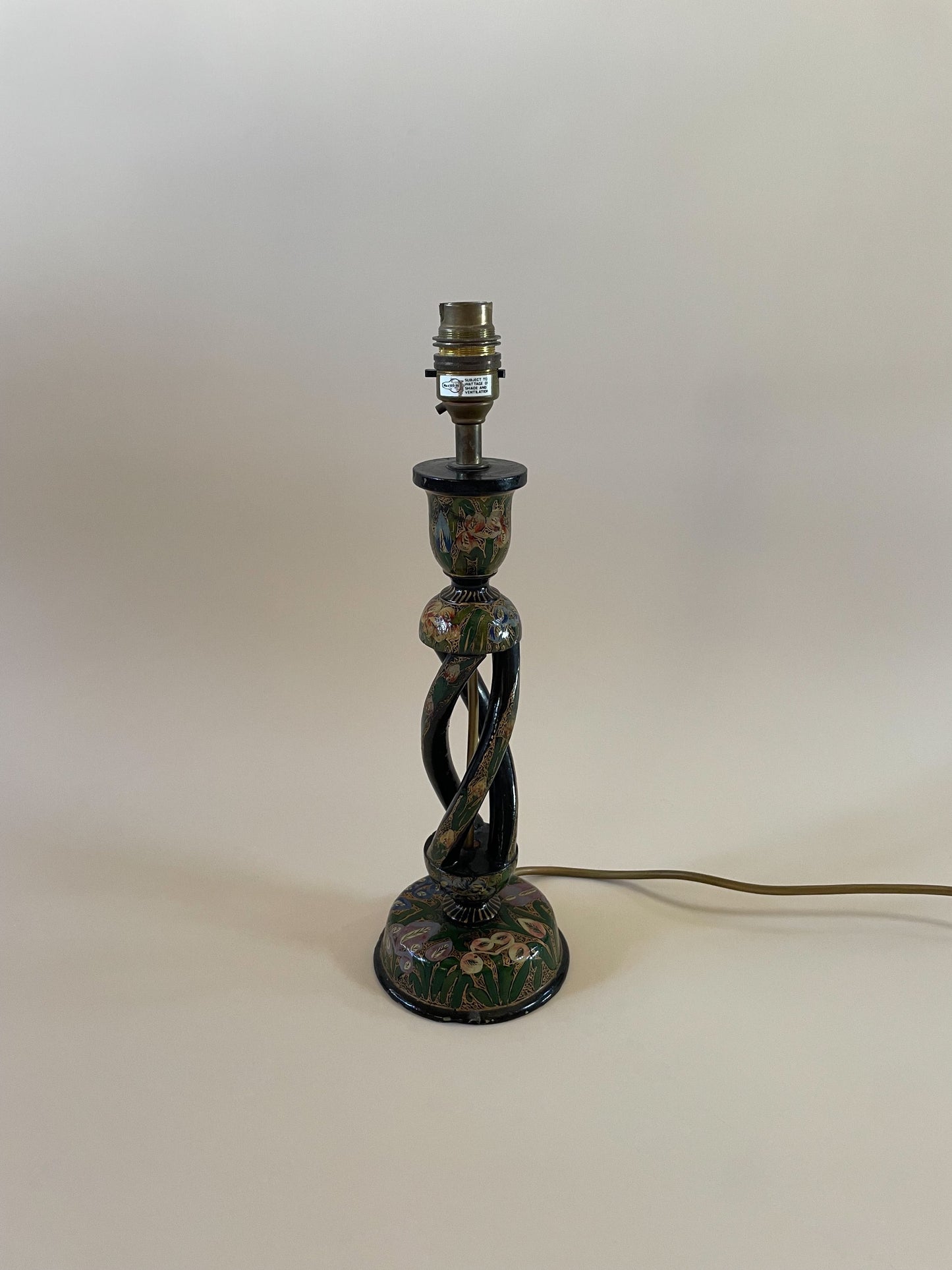 Vintage Kashmir Lacquered Lamp