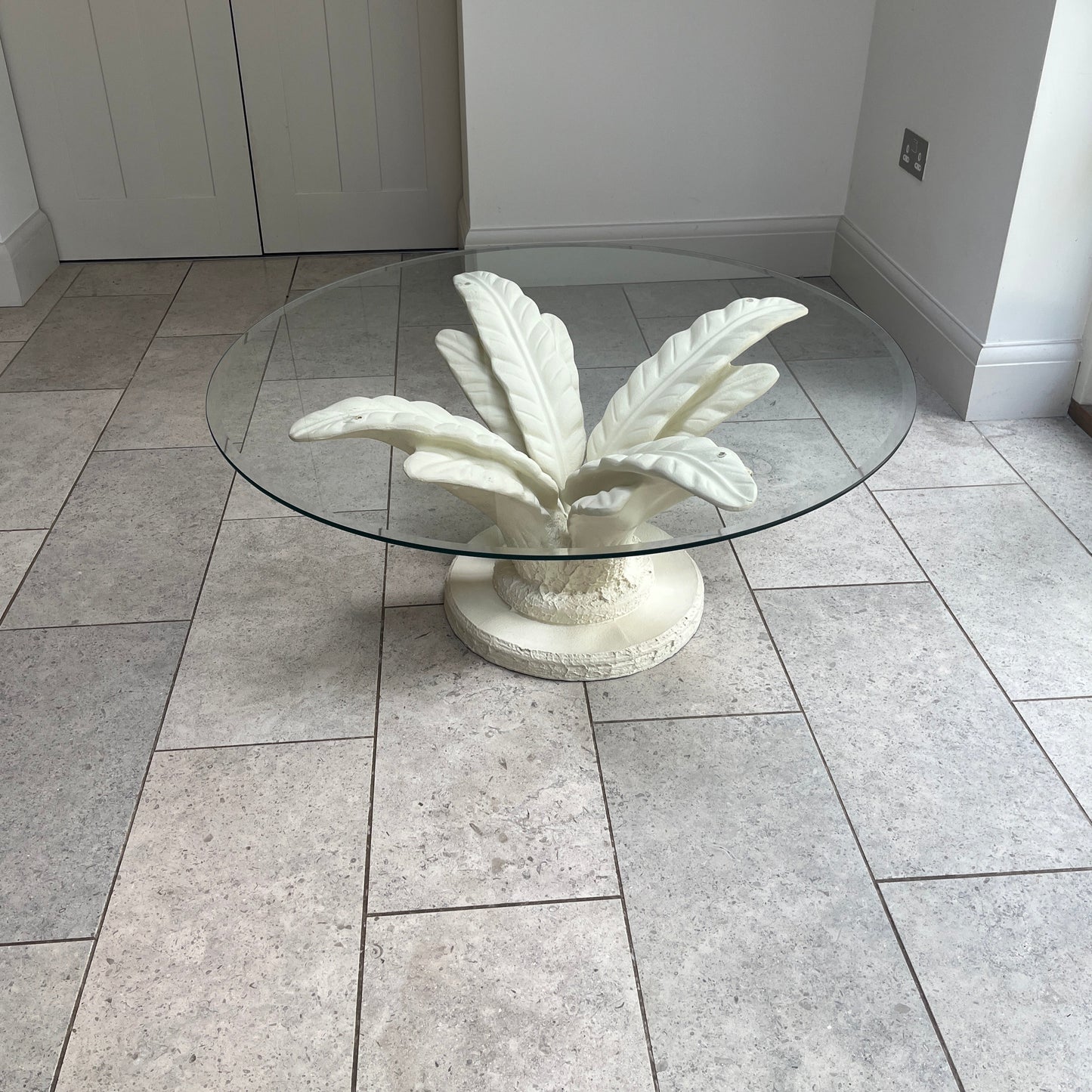 Vintage Plaster Palm 'Serge Roche' Coffee Table