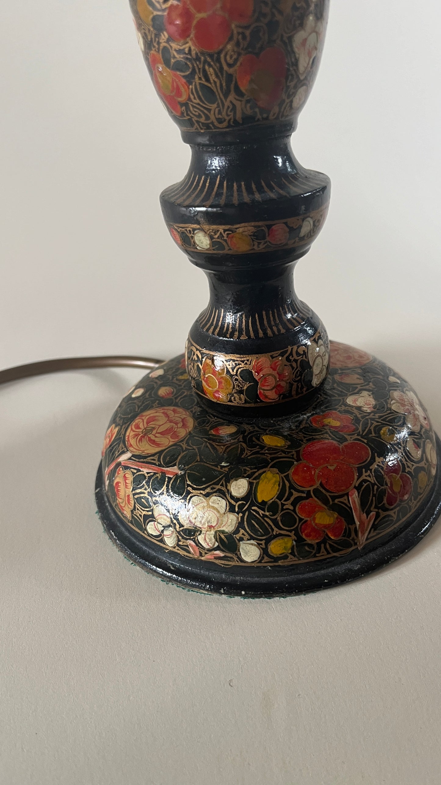 Vintage Kashmir Lacquered Lamp