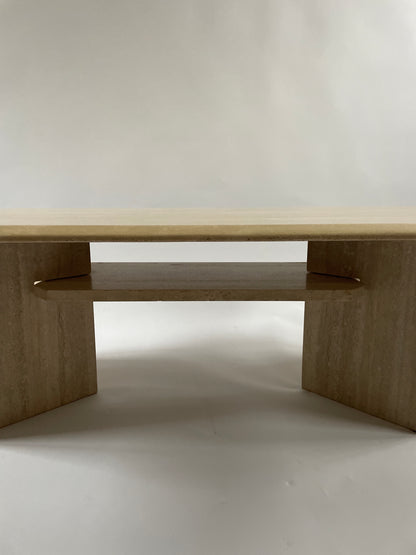 Sculptural French Travertine Low Table