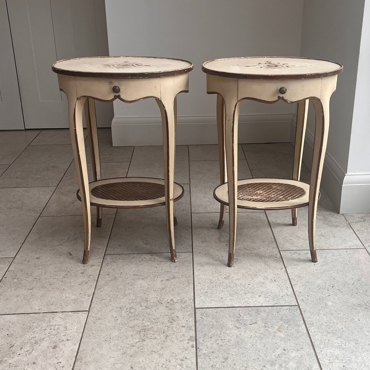 Pair of Decorative Midcentury Italian Bedside Tables