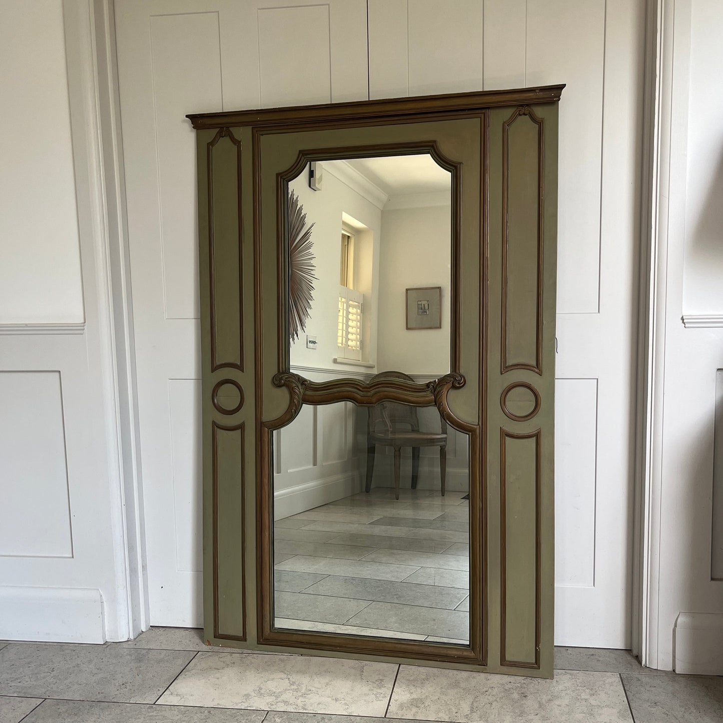 Large Antique French Trumeau Mirror