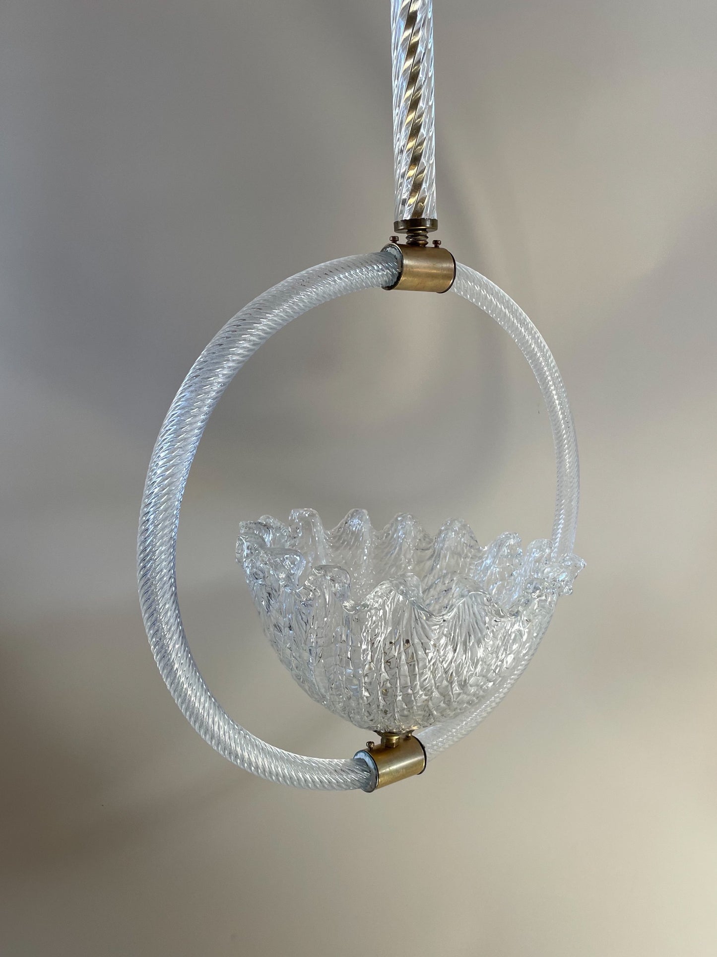 1930s Barovier and Toso Murano Pendant Light