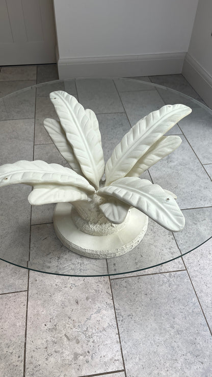 Vintage Plaster Palm 'Serge Roche' Coffee Table