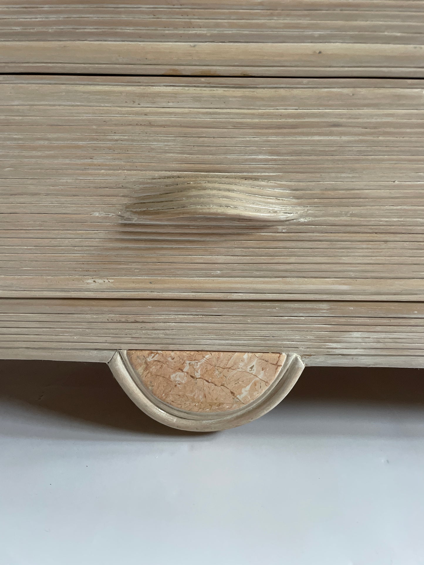 Pencil Reed Sideboard with Marbled Detail. French c.1980