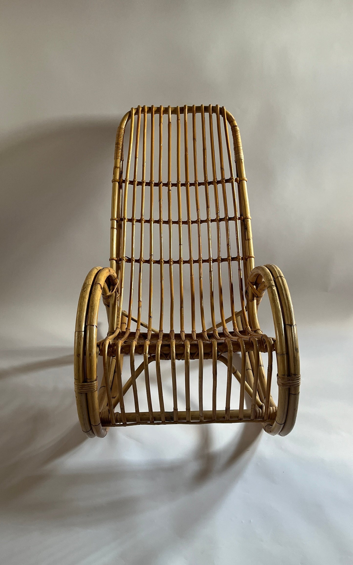 Vintage Italian Bamboo Rocking Chair