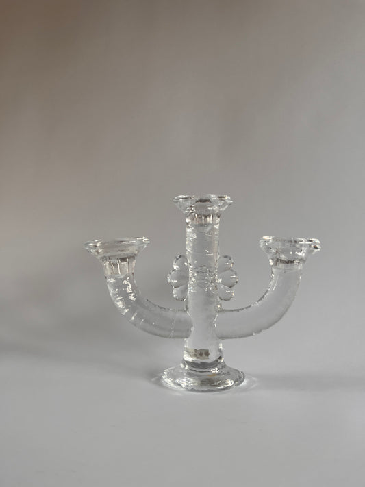 Swedish Glass Candelabra By Staffan Gellerstedt