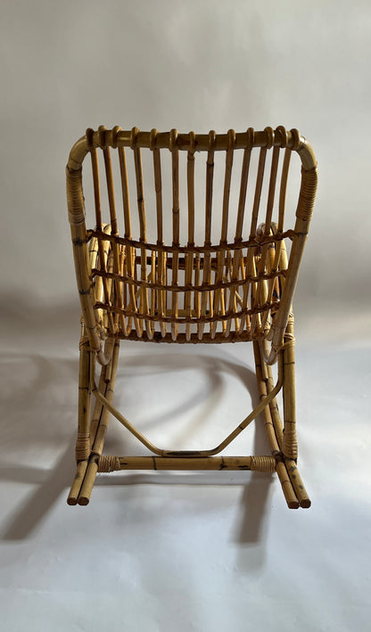 Vintage Italian Bamboo Rocking Chair