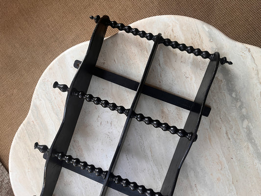 Ebonised Antique French Bobbin Shelves