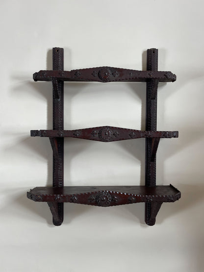 French Antique Tramp Art Wall Shelves.