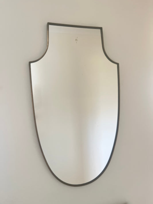 Large Midcentury Italian Brass Mirror