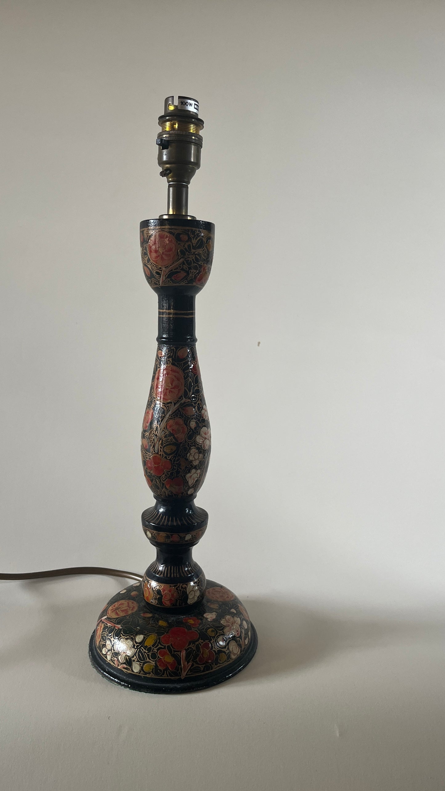 Vintage Kashmir Lacquered Lamp