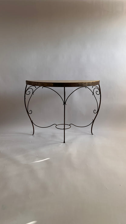 Vintage Faux Onyx Console Table