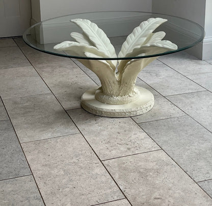 Vintage Plaster Palm 'Serge Roche' Coffee Table