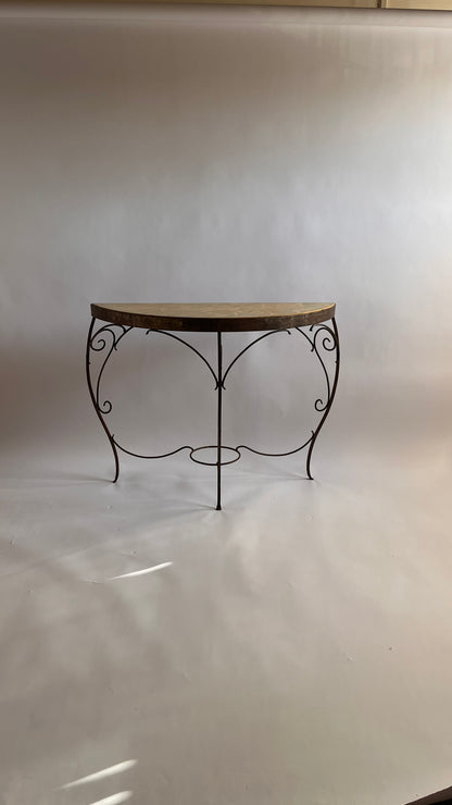 Vintage Faux Onyx Console Table