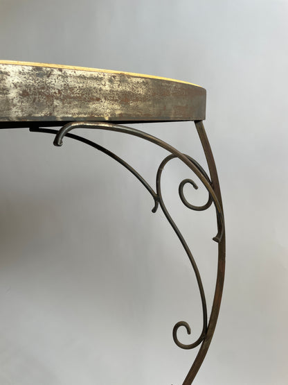 Vintage Faux Onyx Console Table