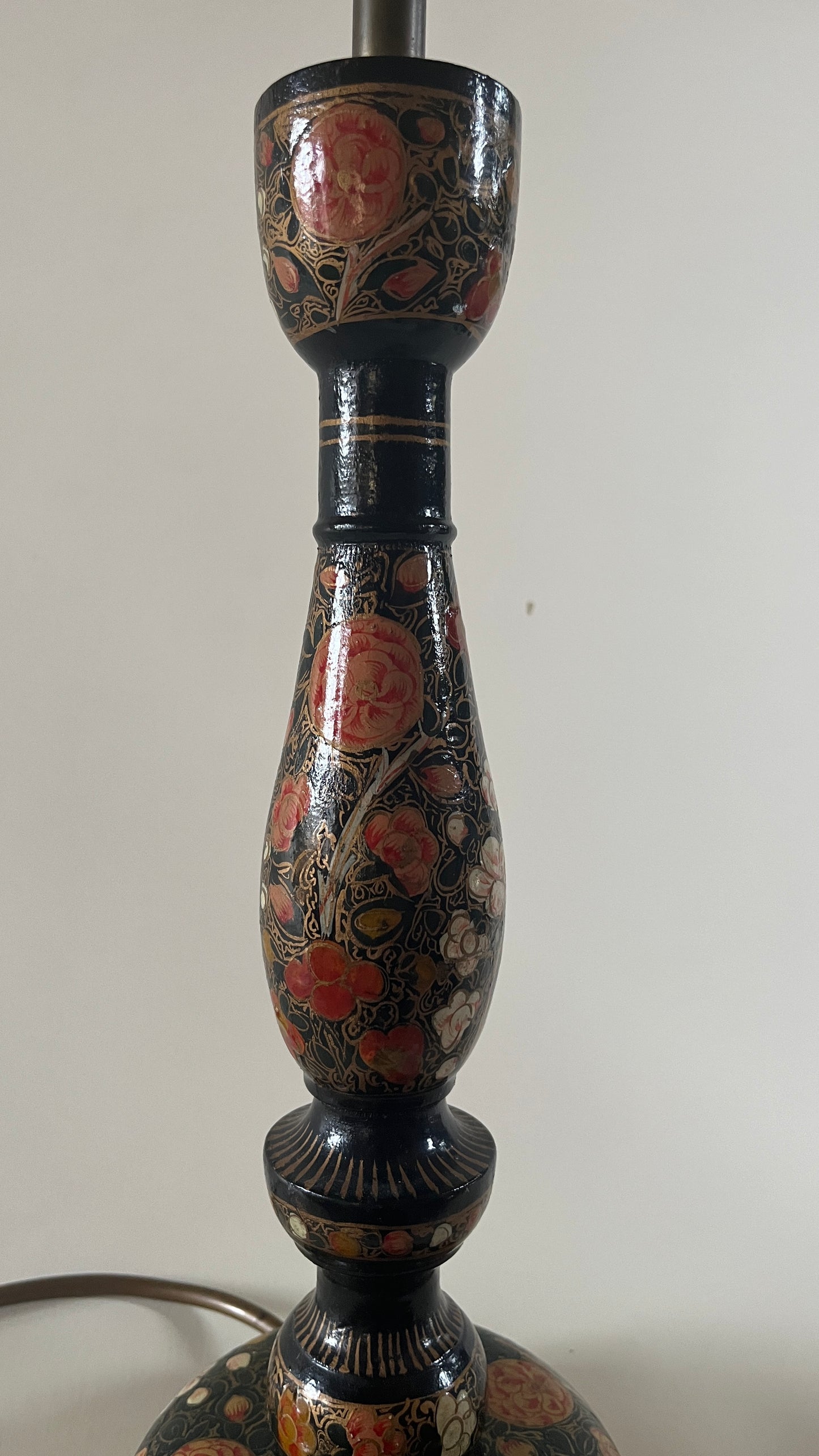 Vintage Kashmir Lacquered Lamp