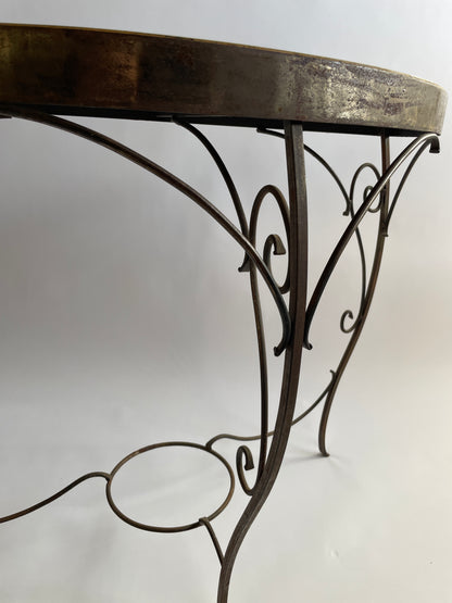 Vintage Faux Onyx Console Table