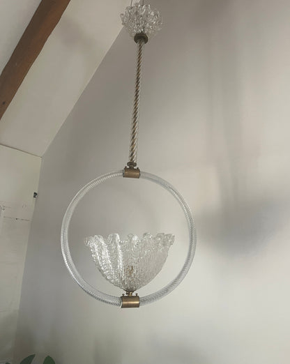 1930s Barovier and Toso Murano Pendant Light