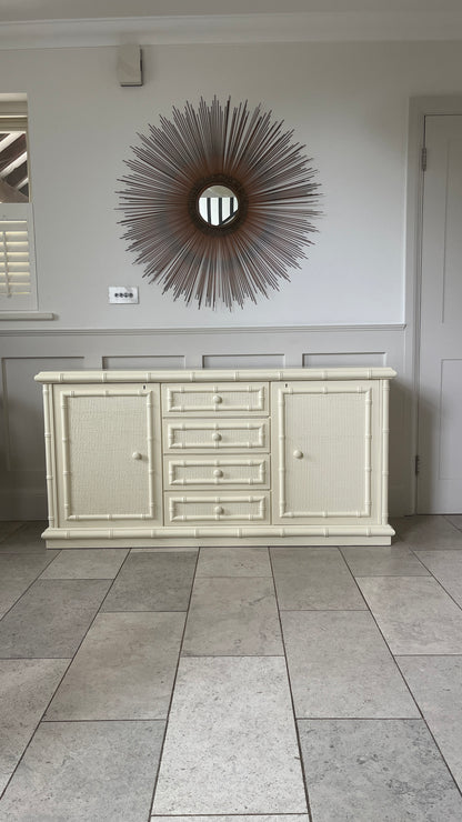 Vintage Italian Faux Bamboo and Rattan Sideboard