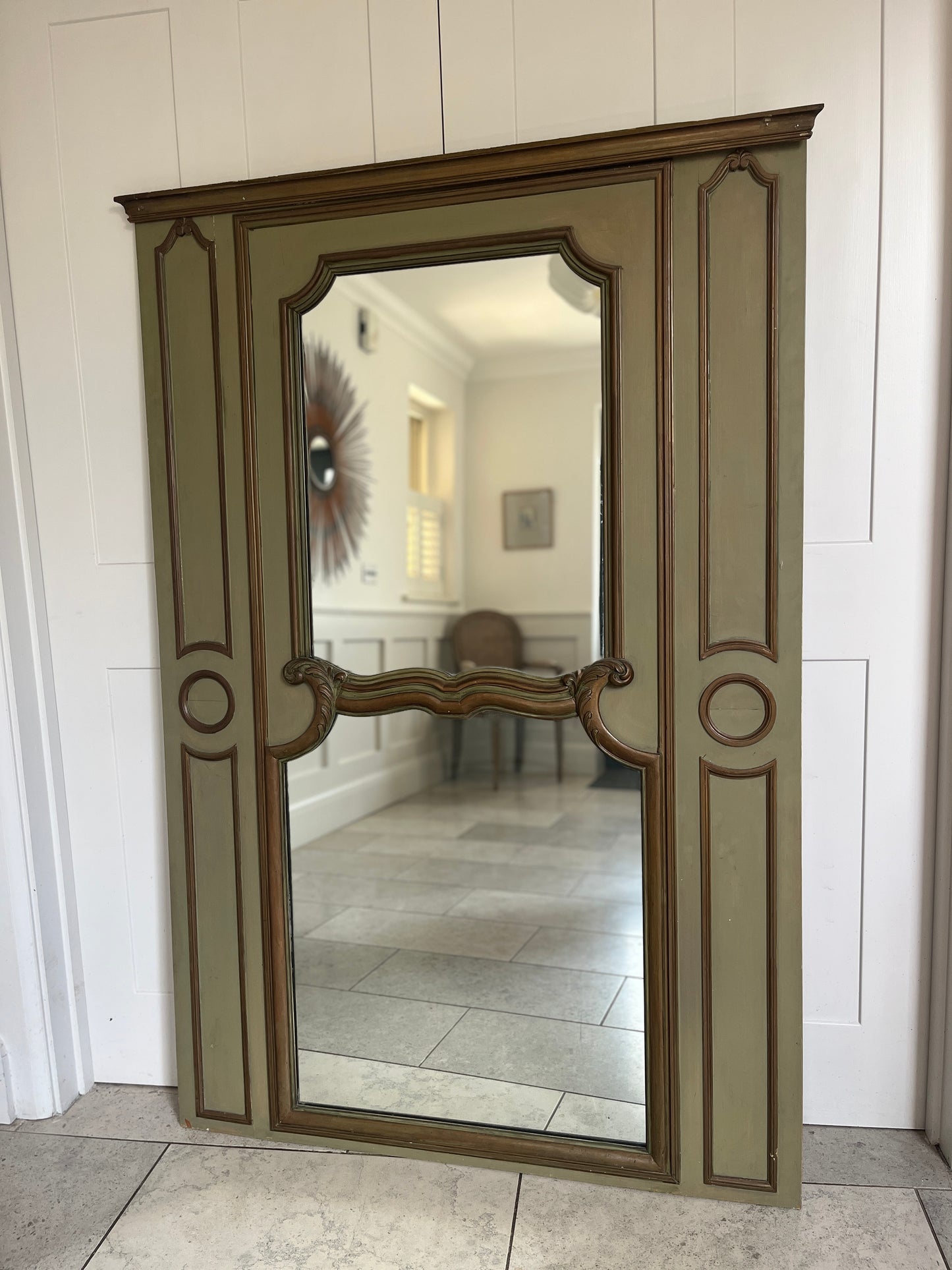 Large Antique French Trumeau Mirror