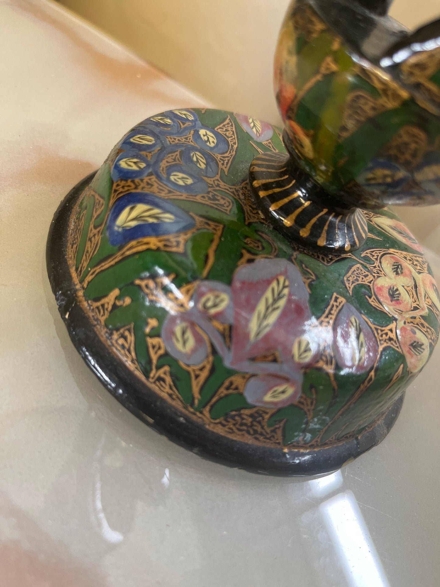 Vintage Kashmir Lacquered Lamp