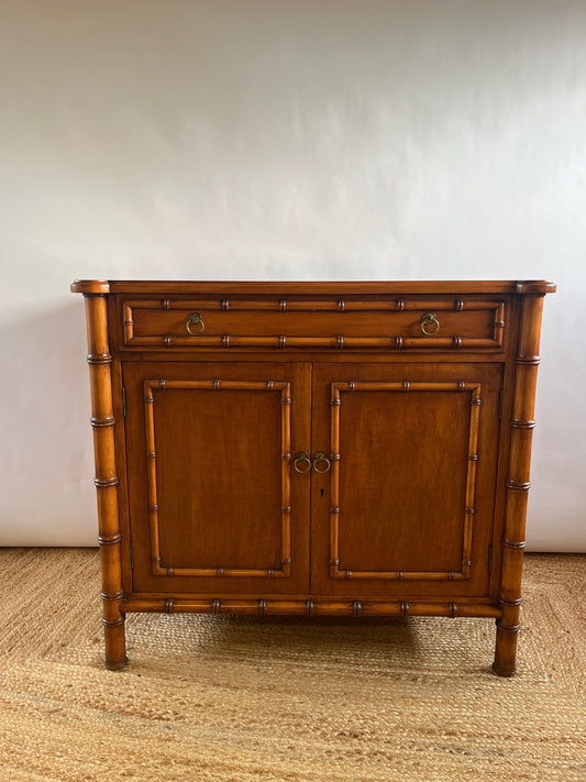 Midcentury French Faux Bamboo Cabinet