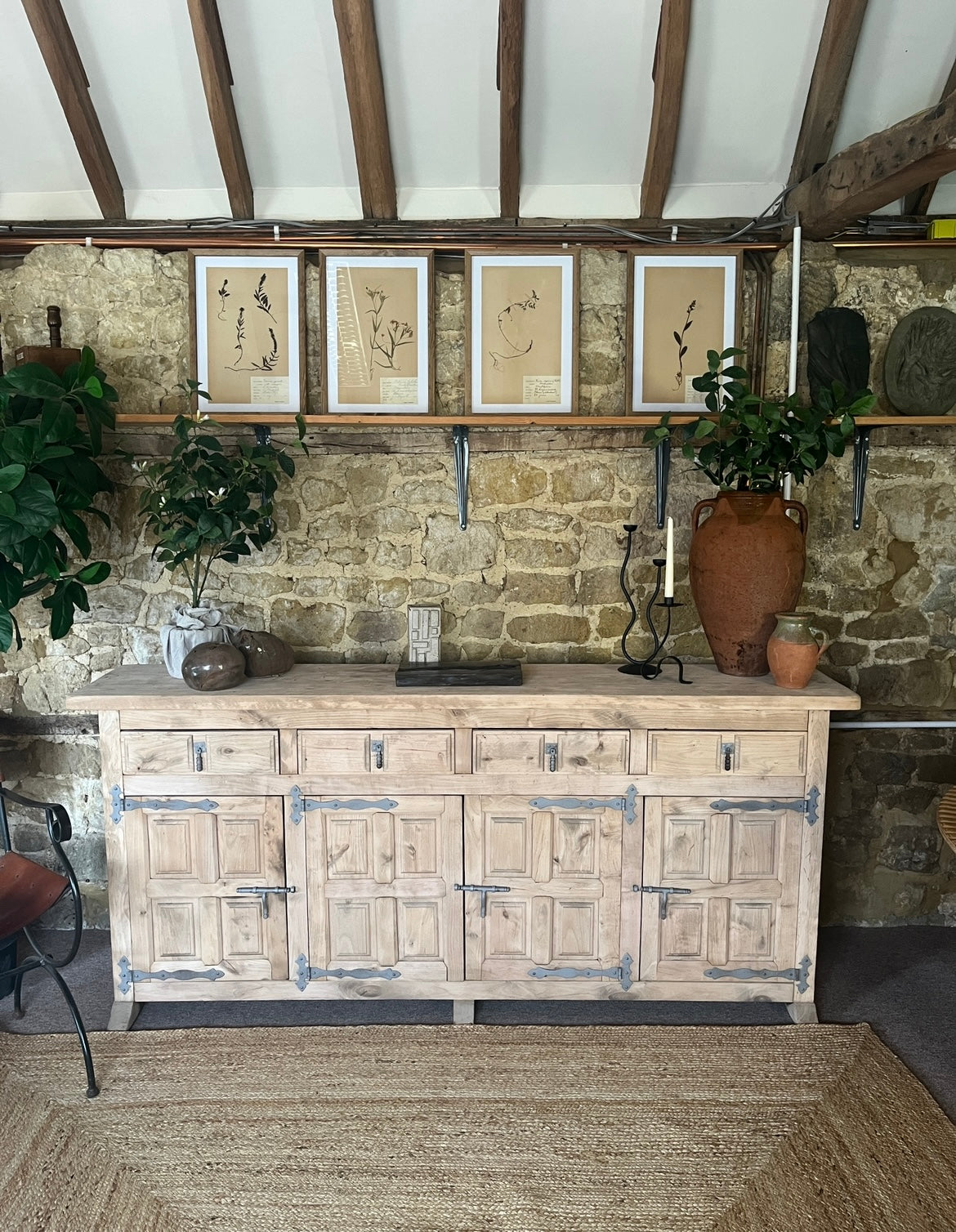 Antique Limed Oak Sideboard