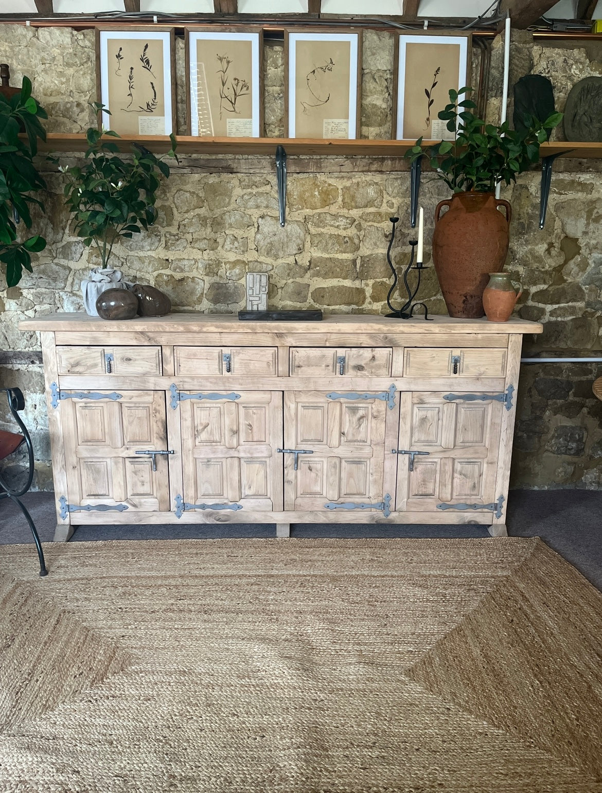 Antique Limed Oak Sideboard