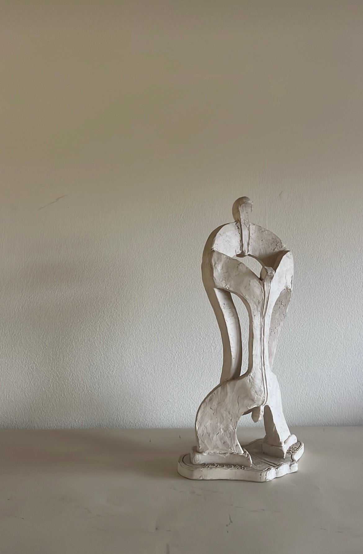 plaster stone sculpture in abstract