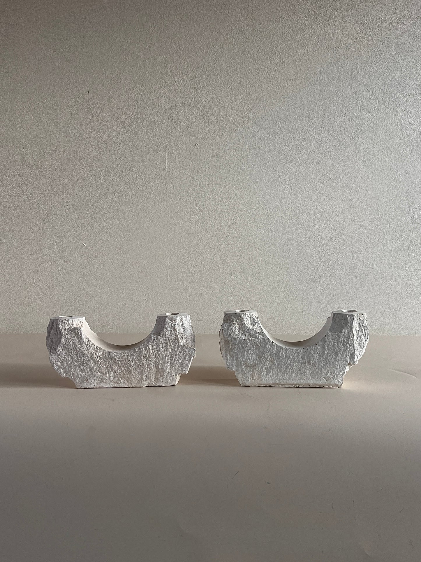 Sculptural Stone Candleholders