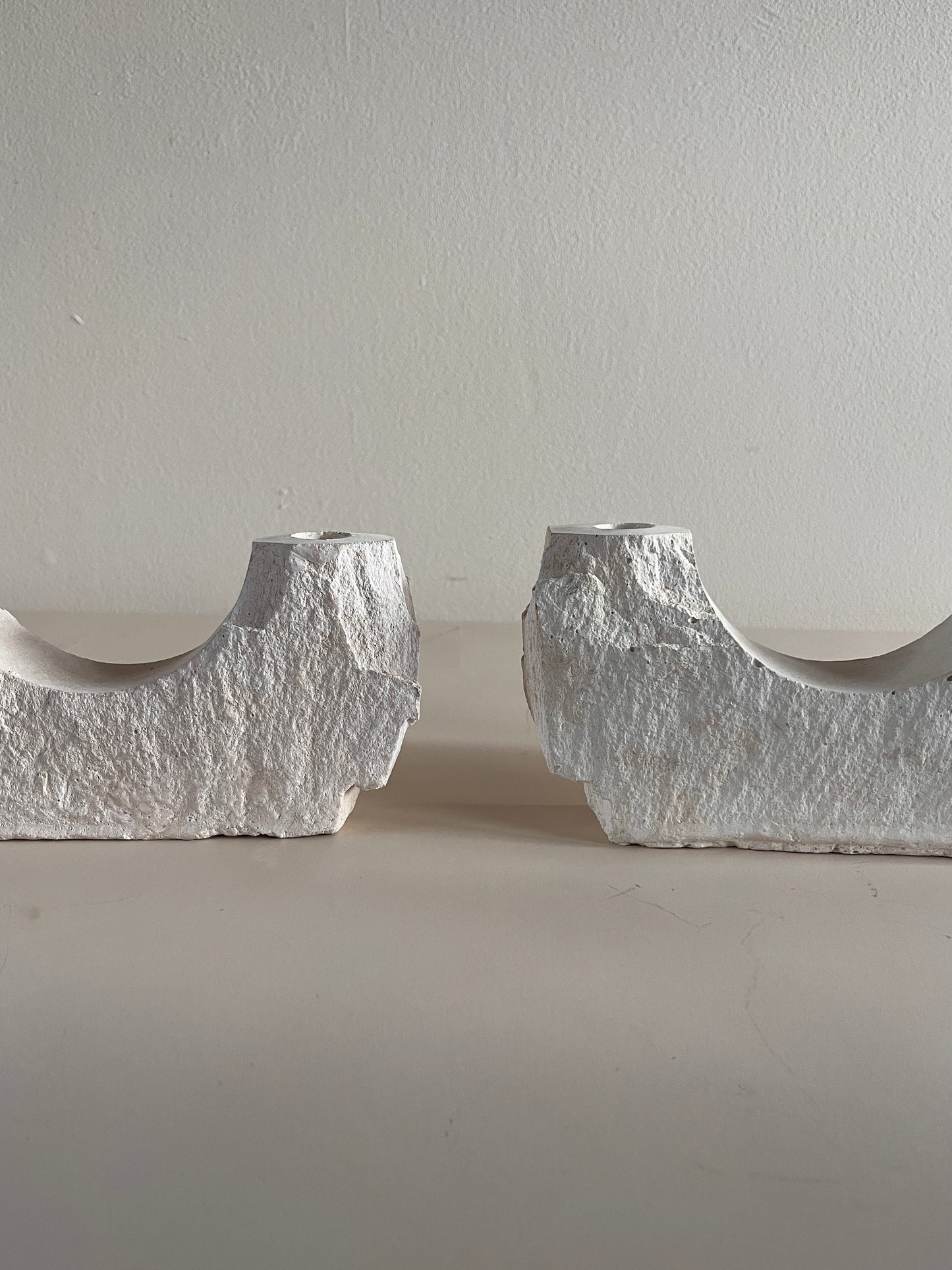 Sculptural Stone Candleholders