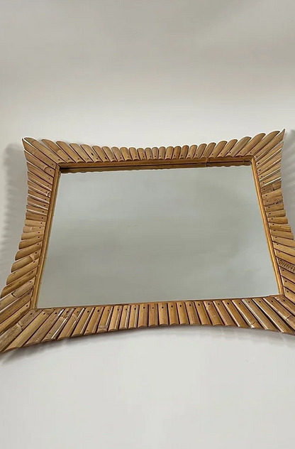 Vintage French Bamboo mirror