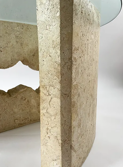 Sculptural stone coffee table